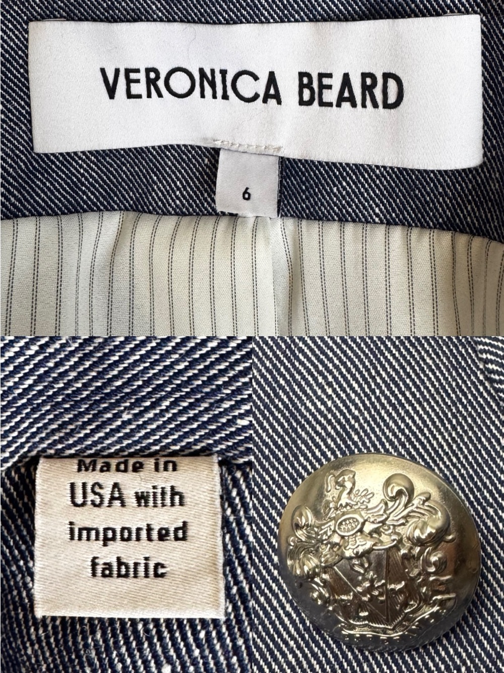 Veronica Beard Miller Dickey Jacket in Blue Melange Size:6 - Picture 13 of 16